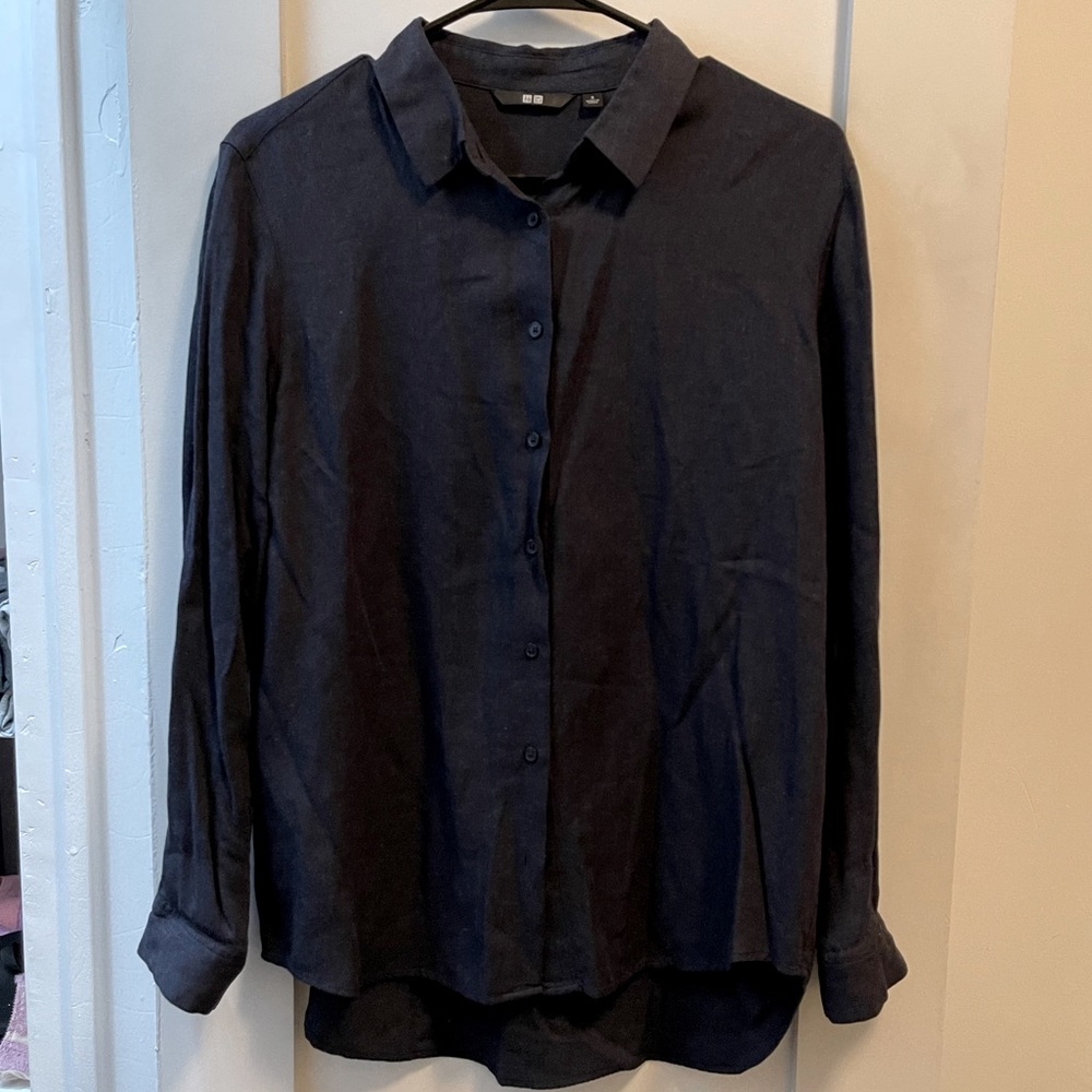 Navy Blue Uniqlo Button Down